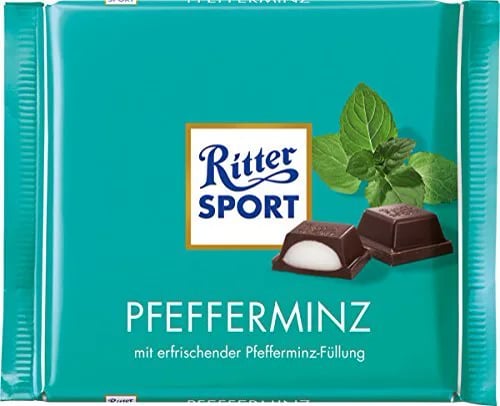 RITTER SPORT шоколад темный 100г с МЯТОЙ — фото 1