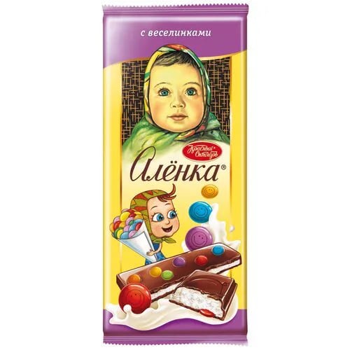 АЛЕНКА молочный шоколад 87г С ВЕСЕЛИНКАМИ