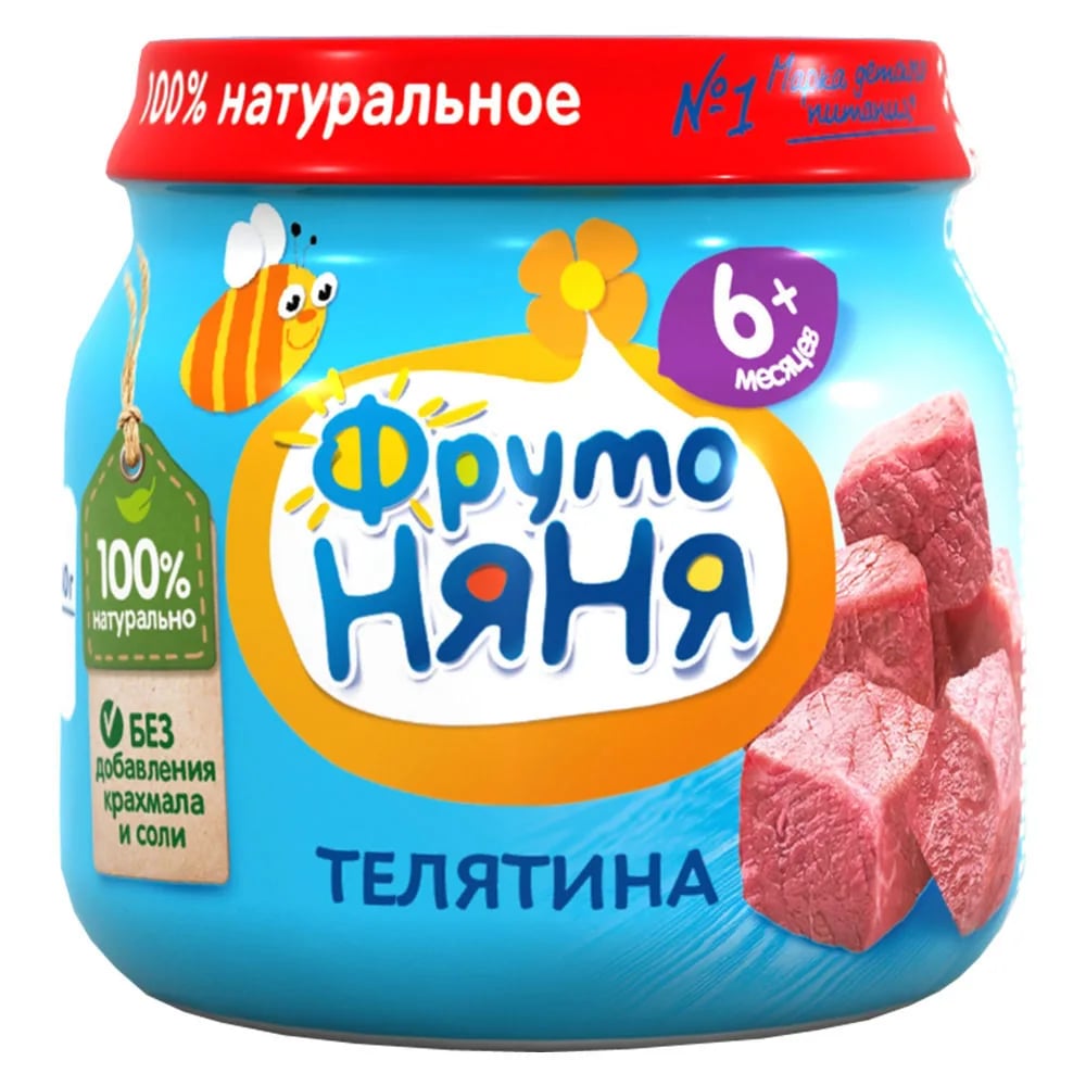 ФРУТОНЯНЯ пюре 80г из телятины с 6мес — фото 1