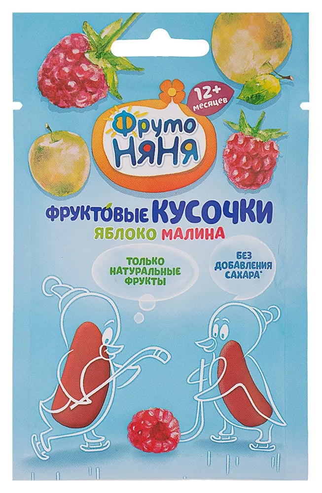 ФРУТОНЯНЯ фруктовые кусочки 15г ЯБЛОКО МАЛИНА — фото 1