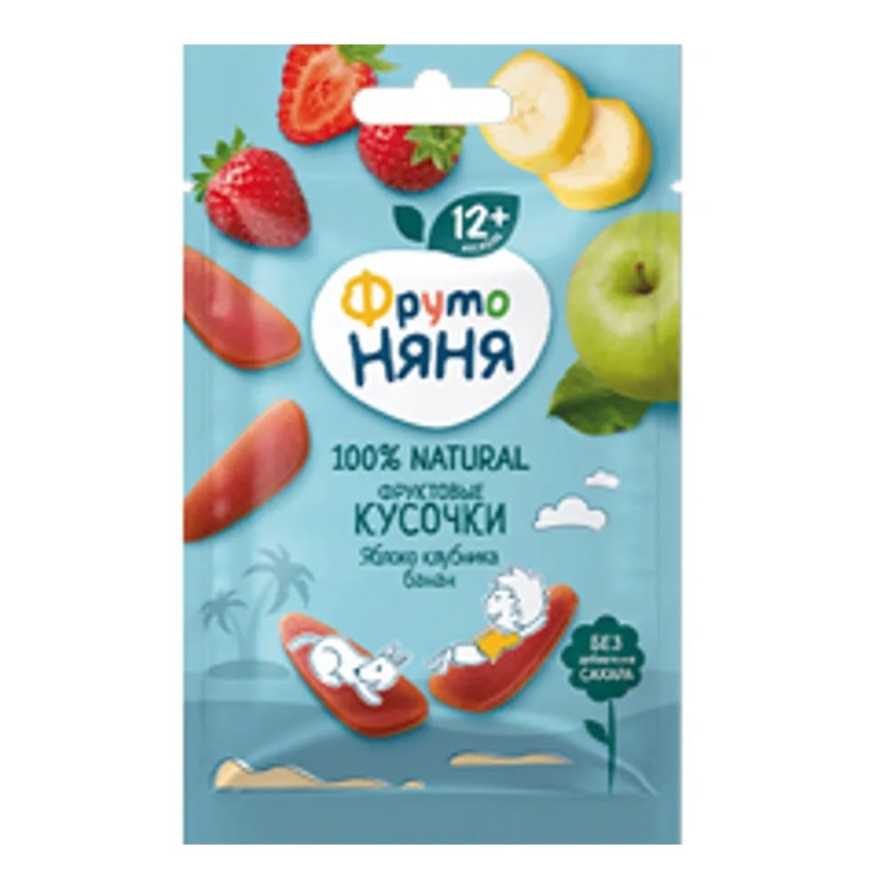 ФРУТОНЯНЯ фруктовые кусочки 15г ЯБЛ. КЛУБН. БАНАН. — фото 1