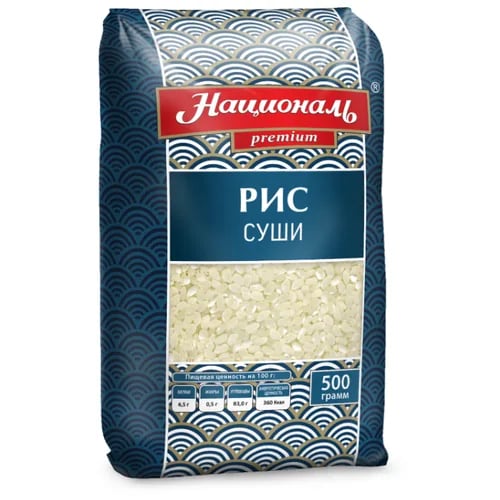 НАЦИОНАЛЬ крупа 500г рис ДЛЯ СУШИ премиум