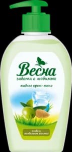 мыло жидкое ВЕСНА 280г ОЛИВА И МИНДАЛЬНОЕ МОЛОЧКО — фото 1
