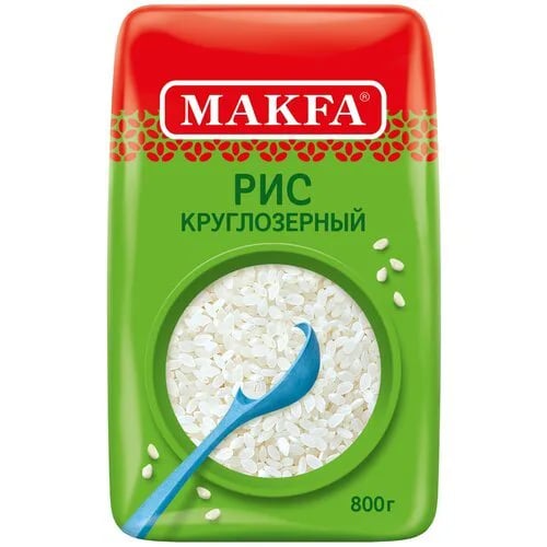МАКФА крупа рис круглозерный 800г ГОСТ — фото 1
