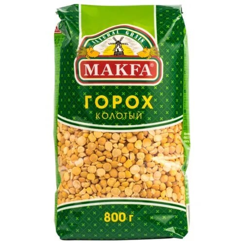 МАКФА крупа горох колотый 800г шлифованный — фото 1