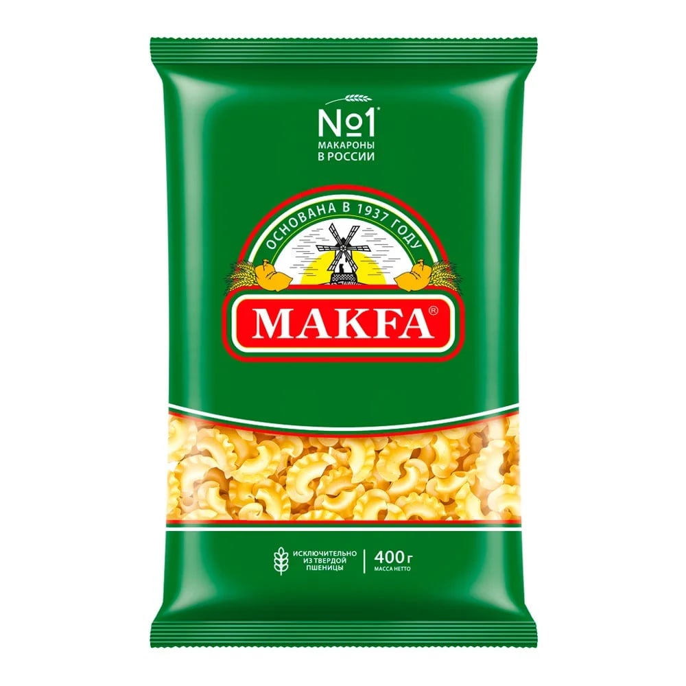 МАКФА макароны 400г ПЕТУШИНЫЕ ГРЕБЕШКИ — фото 1