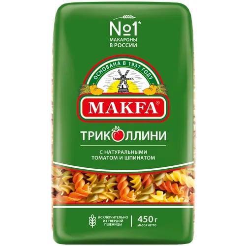 МАКФА макароны 450г СПИРАЛИ ТРИКОЛЛИНИ — фото 1