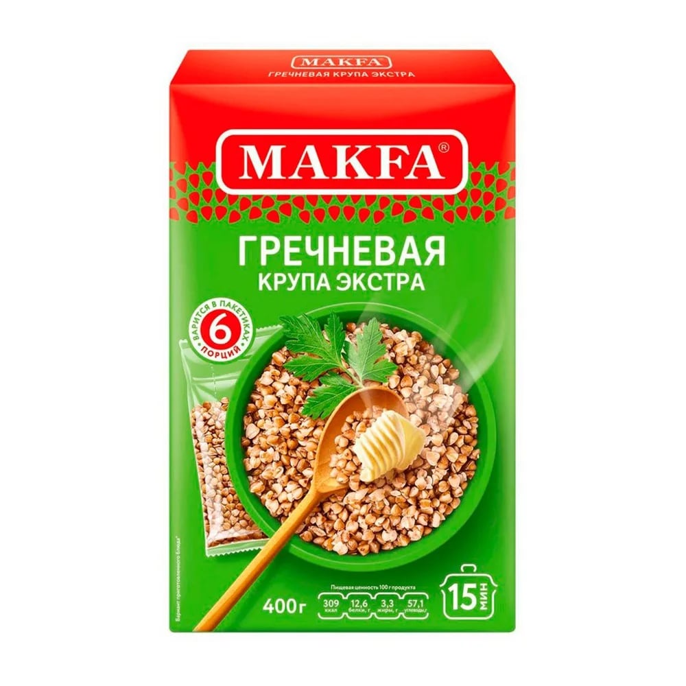МАКФА крупа гречневая 400г зеленая — фото 1