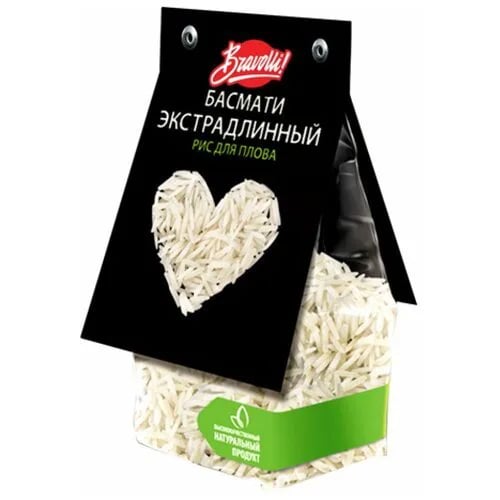крупа рис БАСМАТИ ДЛЯ ПЛОВА 350г Bravolli!
