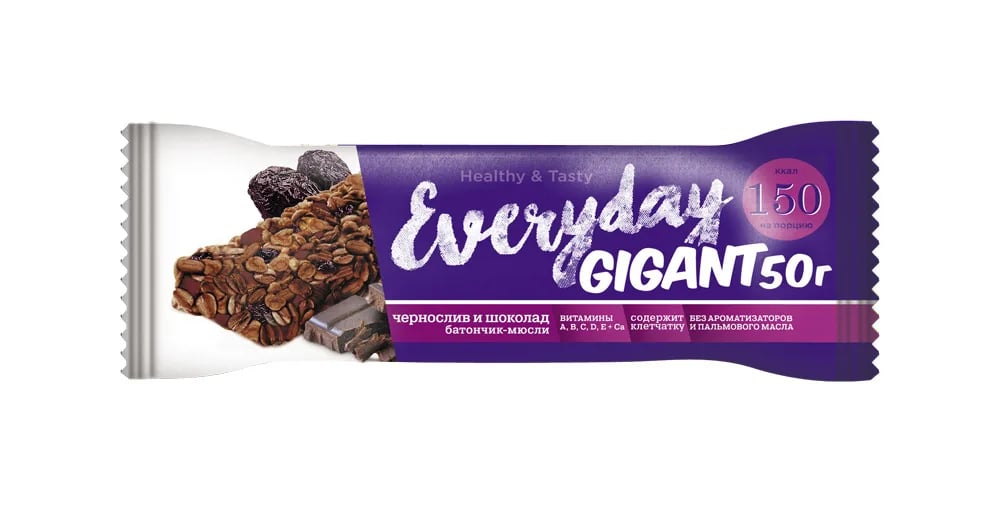 Батончик мюсли 50г EVERYDAY  чернослив и шоколад