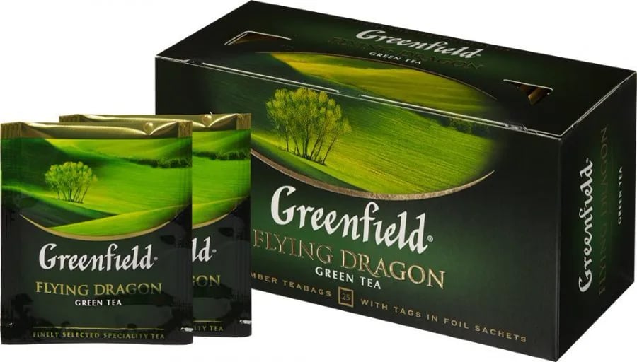 чай GREENFIELD зеленый 25*2г FLYING DRAGON — фото 1