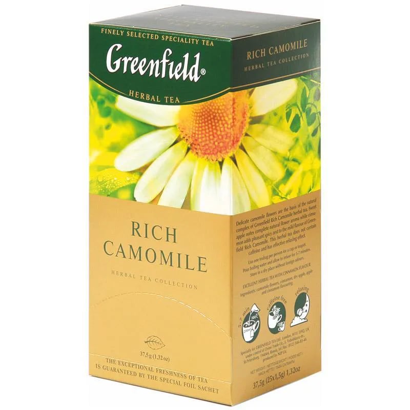чай GREENFIELD черный 25*2г RICH CAMOMILE — фото 1