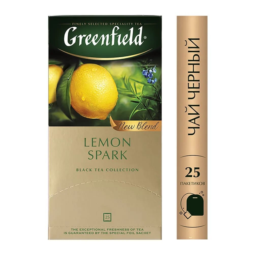 чай GREENFIELD черный 25*2г LEMON SPARK — фото 1