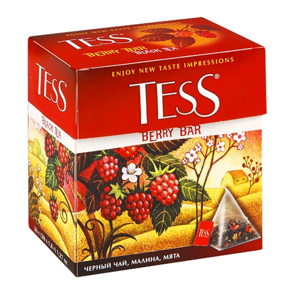 чай TESS 20 пирам. BERRY BAR черный