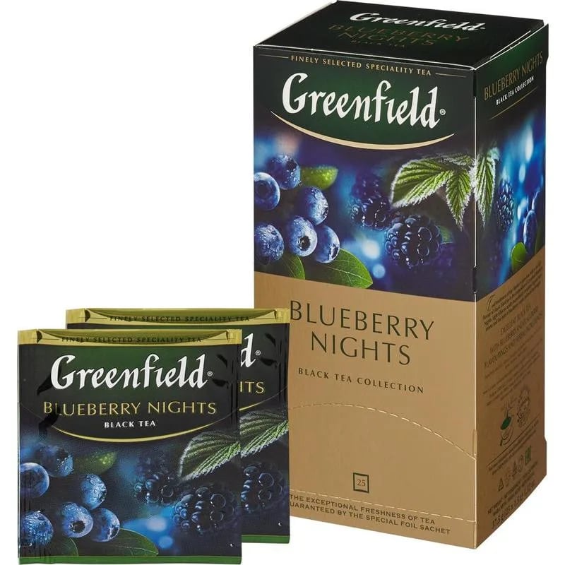 чай GREENFIELD черный 25*1,5г  BLUEBERRY NIGHTS 37