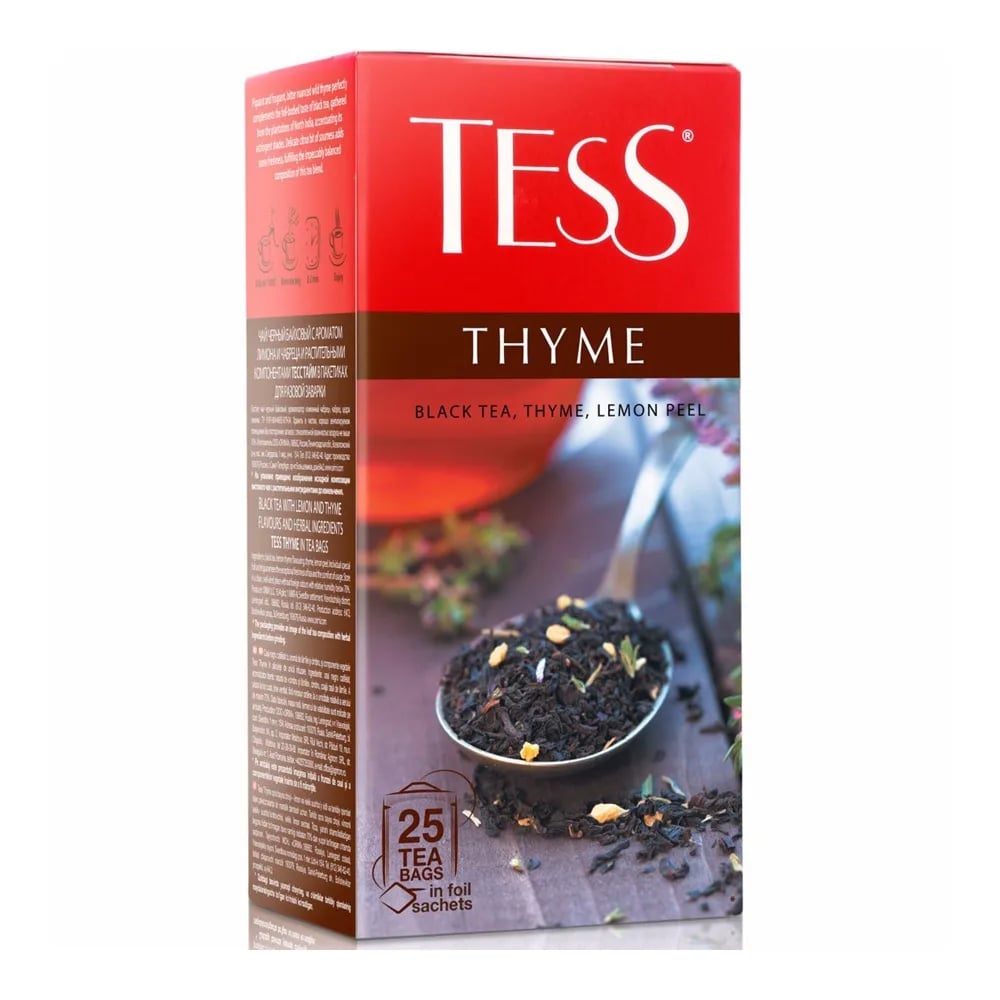 чай TESS 25 пакетов THYME чабрец и цедра лимона — фото 1