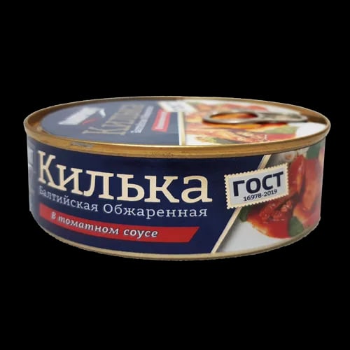 КИЛЬКА БАЛТИЙСКАЯ обжар. том соусе 230г ГЛАВПРОДУКТ — фото 1