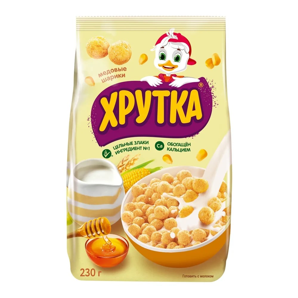 ХРУТКА готовый завтрак 230г МЕДОВЫЕ ШАРИКИ