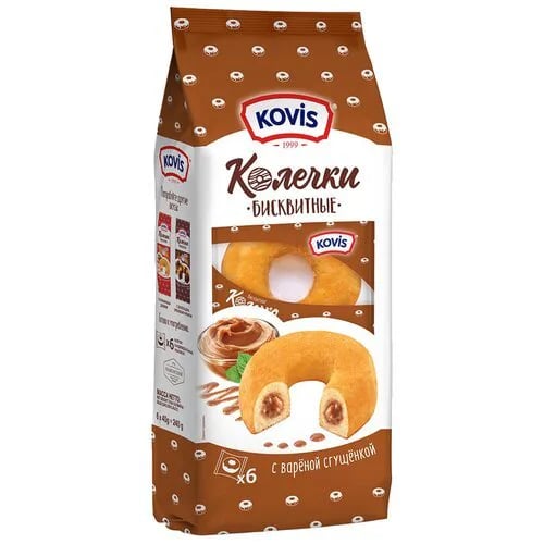 колечки КОВИС 240г С КРЕМОМ ВАР. СГУЩЕНКА — фото 1