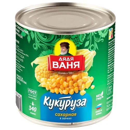ДЯДЯ ВАНЯ кукуруза сладкая 425мл