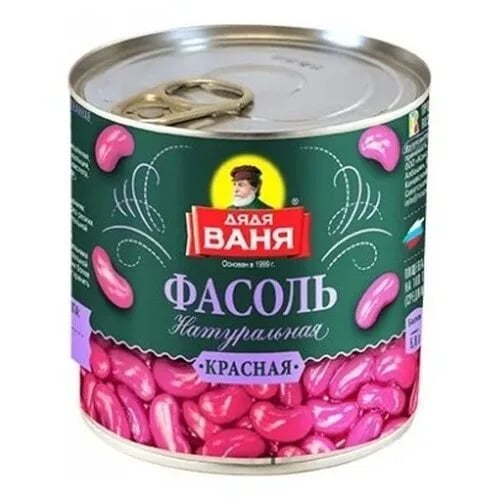 ДЯДЯ ВАНЯ фасоль красная натуральная 400гр ж/б ключ — фото 1