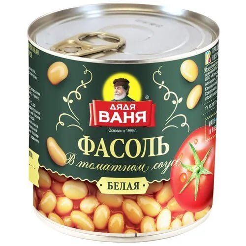 ДЯДЯ ВАНЯ фасоль белая 400г в томатном соусе