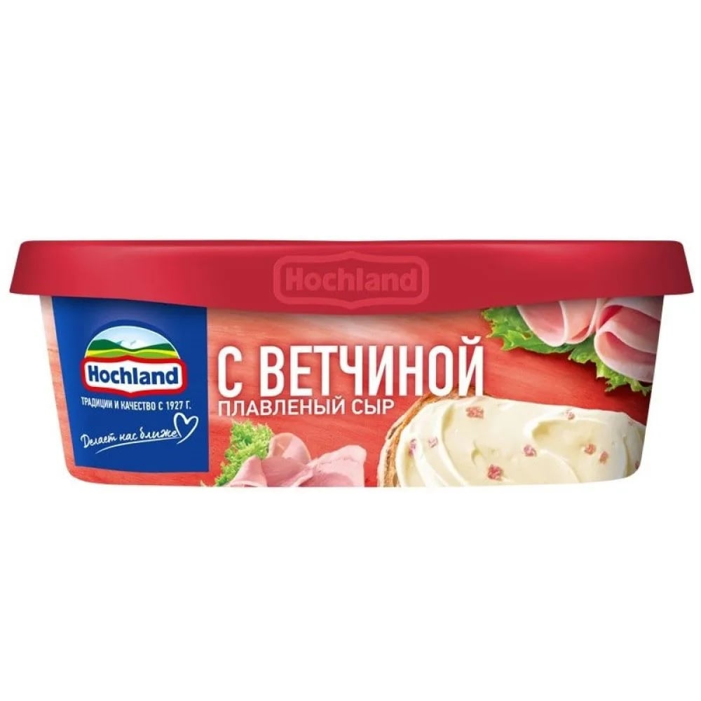 ХОХЛАНД сыр плавленый 200гр с ветчиной ванночка . — фото 1