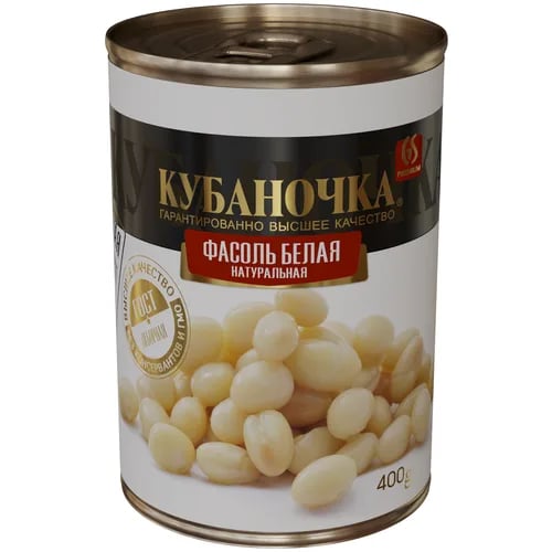 КУБАНОЧКА фасоль 400г БЕЛАЯ — фото 1