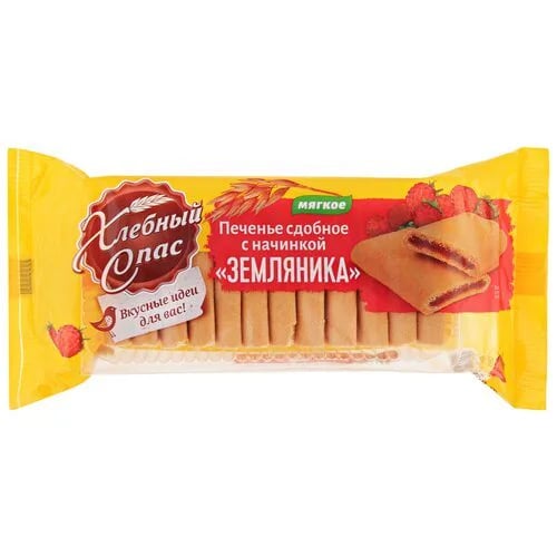 печенье 200г со вкусом земляники ХЛЕБНЫЙ СПАС — фото 1