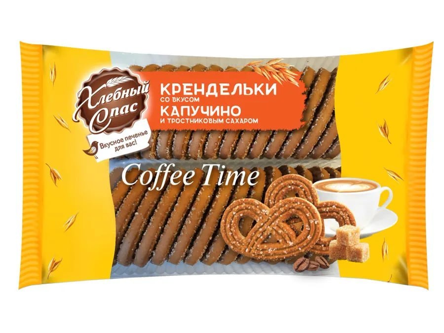 печенье 320г КРЕНДЕЛЬКИ вкус капучино ХЛЕБНЫЙ СПАС — фото 1