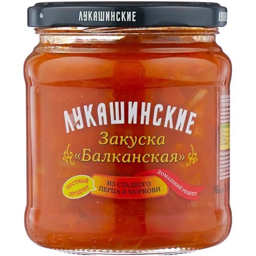 ЛУКАШИНСКИЕ закуска БАЛКАНСКАЯ 420г — фото 1
