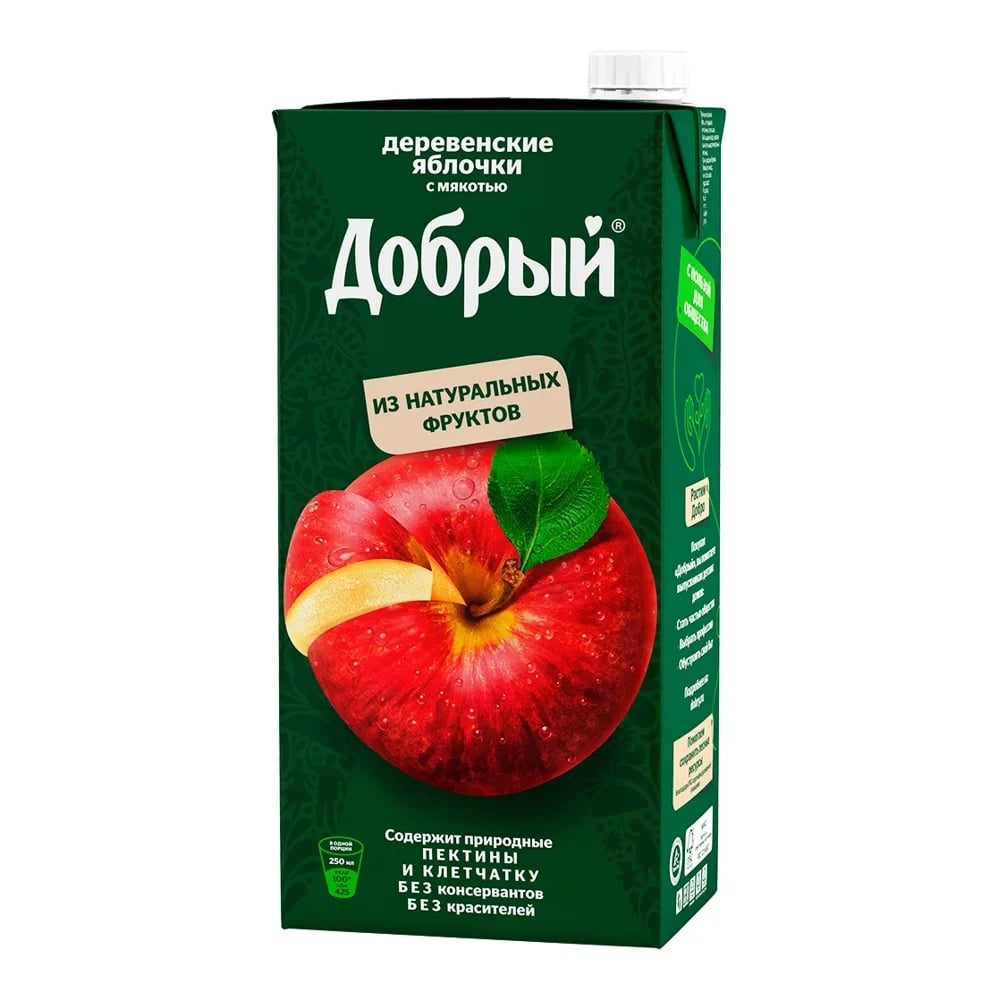 ДОБРЫЙ нектар 2л ДЕРЕВЕНСКИЕ ЯБЛОЧКИ