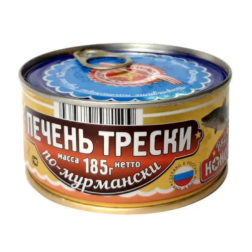 ПЕЧЕНЬ ТРЕСКИ ПО-МУРМАНСКИ 185гр легко открыть