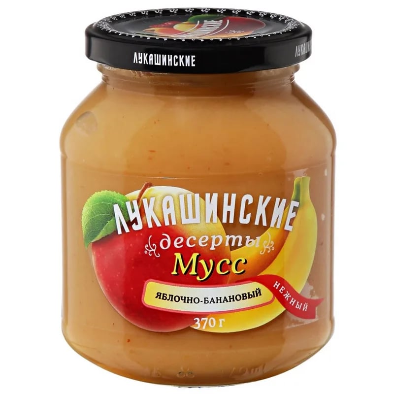 ЛУКАШИНСКИЕ мусс 370г ЯБЛОЧНО-БАНАНОВЫЙ