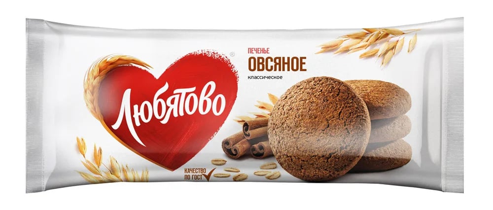печенье ОВСЯНОЕ КЛАССИЧЕСКОЕ 200г ЛЮБЯТОВО