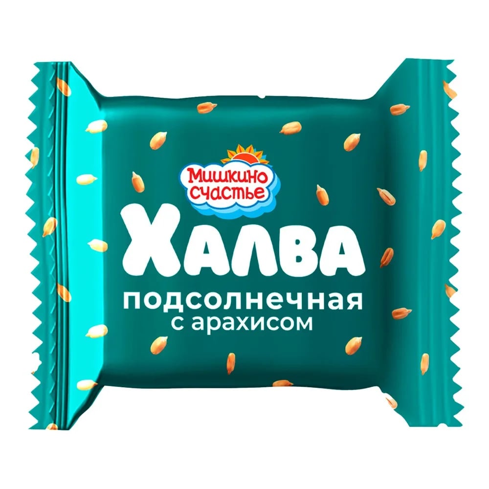халва подсолнечная МИШКИНО СЧАСТЬЕ 250г с АРАХИСОМ