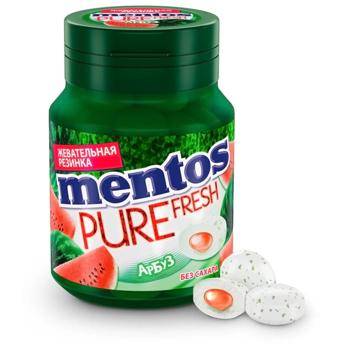 МЕНТОС PURE WHITE жевательная резинка 54г АРБУЗ