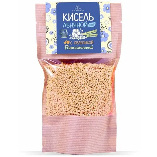 Кисель сухой витам. 140г ОБЛЕПИХОВЫЙ С ДОБАВЛЕНИЕМ ЛЬНА — фото 1