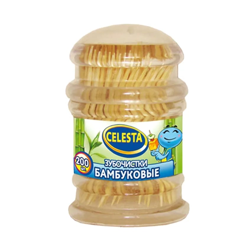 зубочистки в пластиковой коробке 200 шт CELESTA