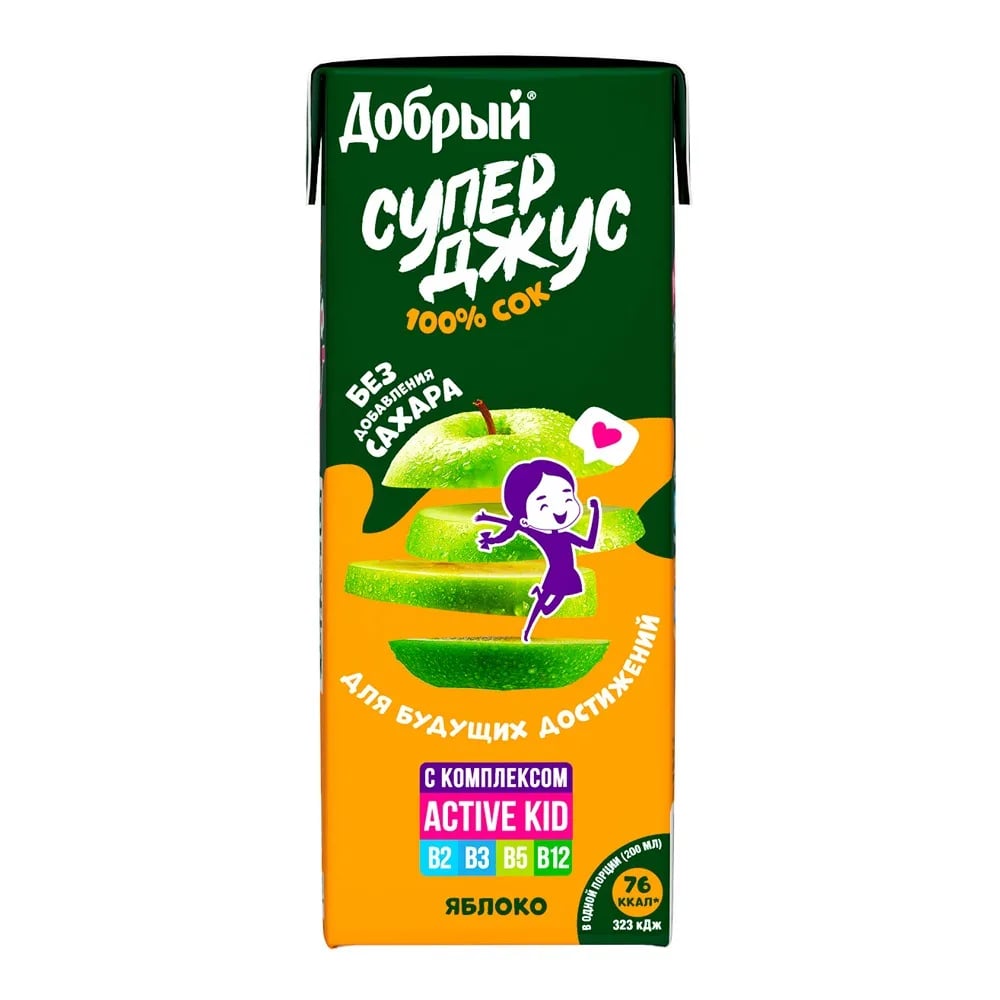 ДОБРЫЙ сок 0,2л СУПЕР ДЖУС яблоко