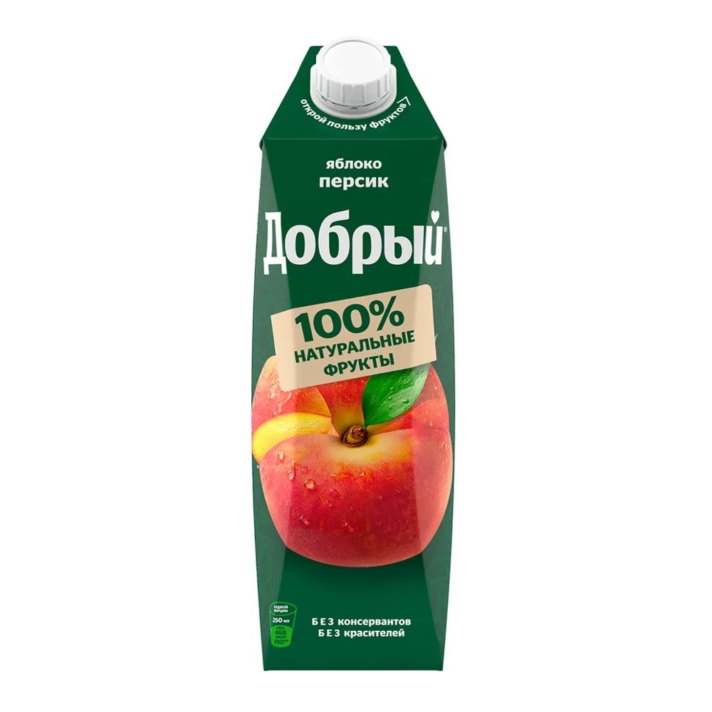 ДОБРЫЙ нектар 1л ПЕРСИК-ЯБЛОКО
