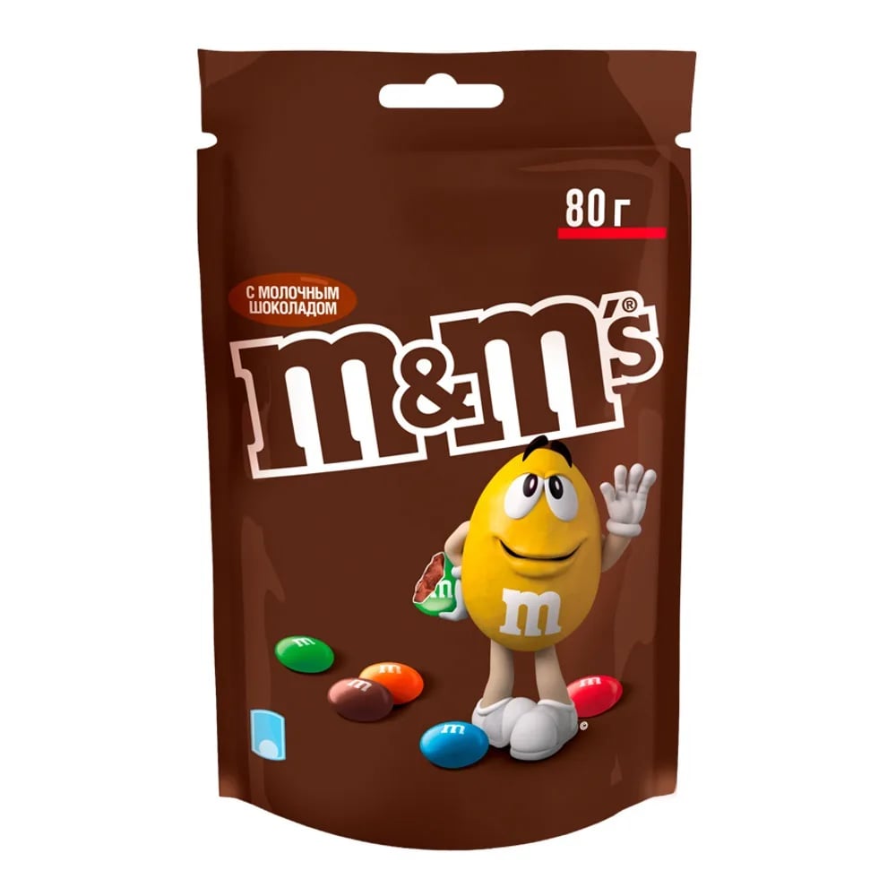 M&Ms драже 80г с молочным шоколадом