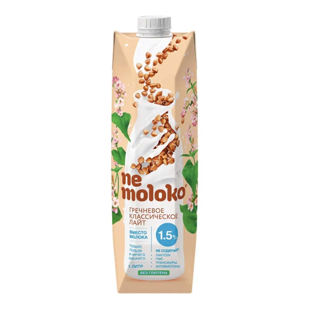 напиток NE MOLOKO 1л 1,5% ГРЕЧНЕВЫЙ ЛАЙТ овсяный