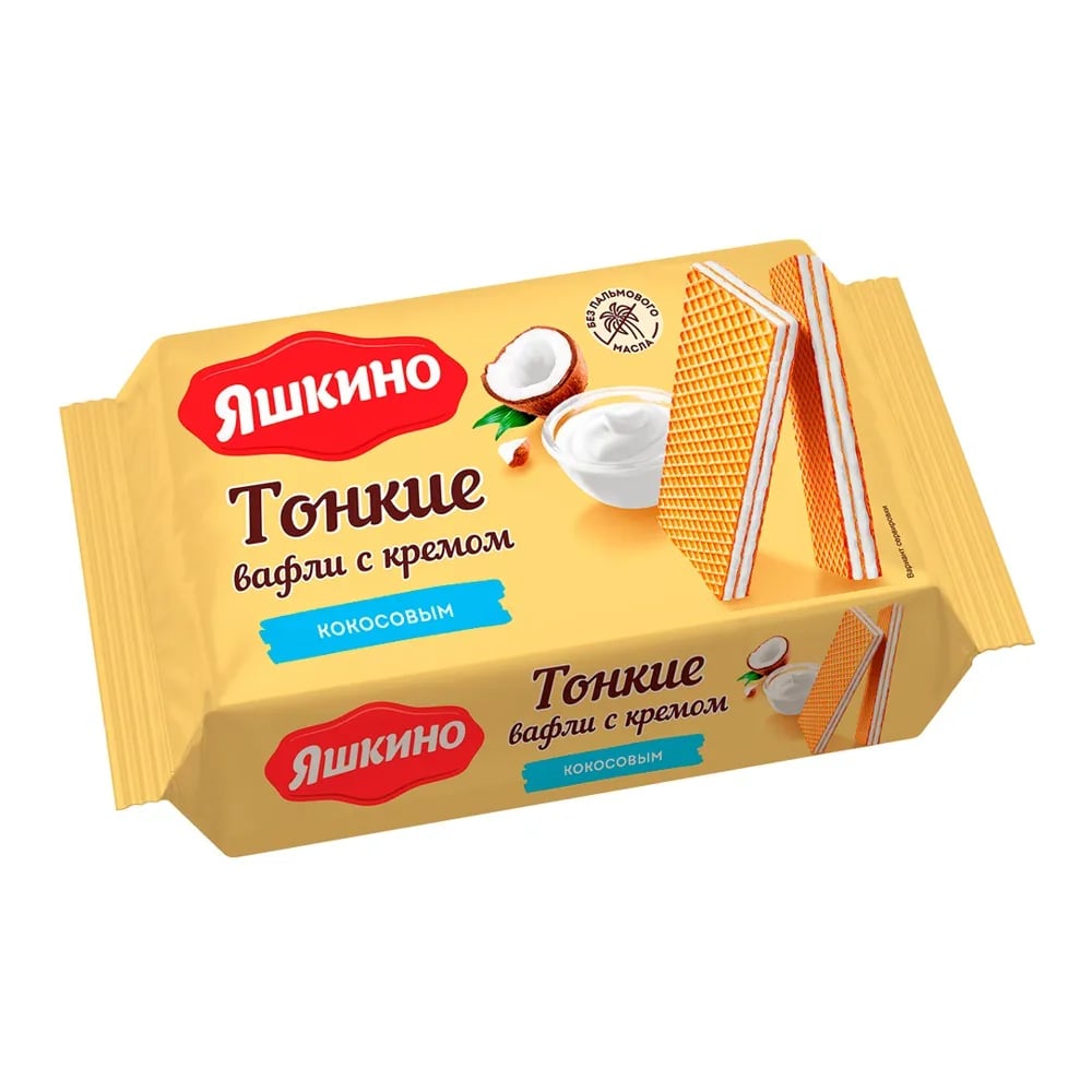 ЯШКИНО тонкие вафли 144г кокосовым