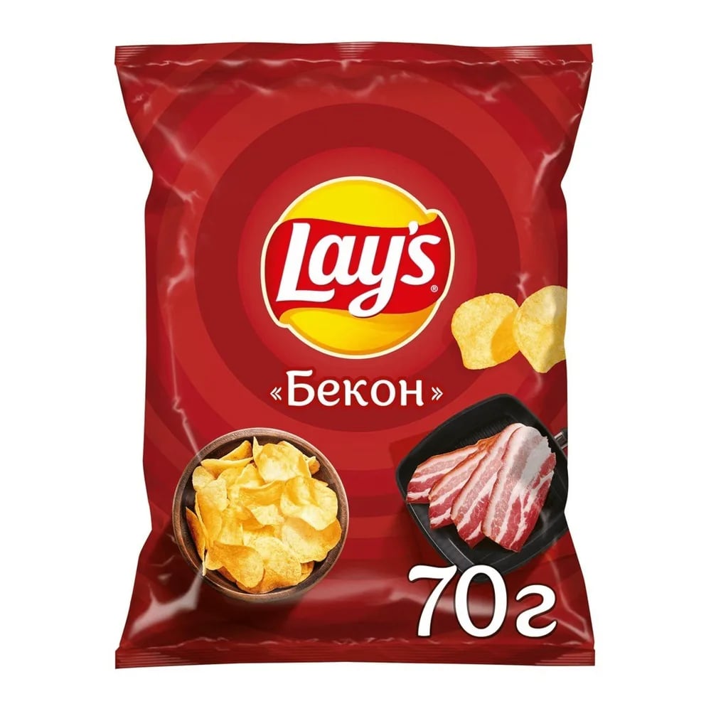 LAYS чипсы 70г БЕКОН