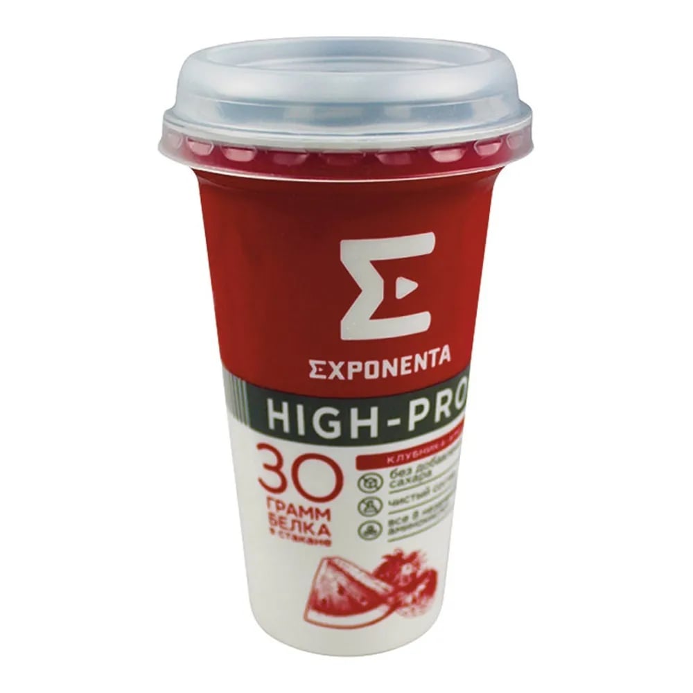 EXPONENTA High-pro йогурт КЛУБНИКА/АРБУЗ 250гр обезжиренный — фото 1