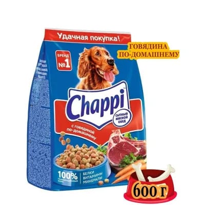 CHAPPI СЫТНЫЙ МЯСНОЙ ОБЕД с говядиной 600гр. — фото 1