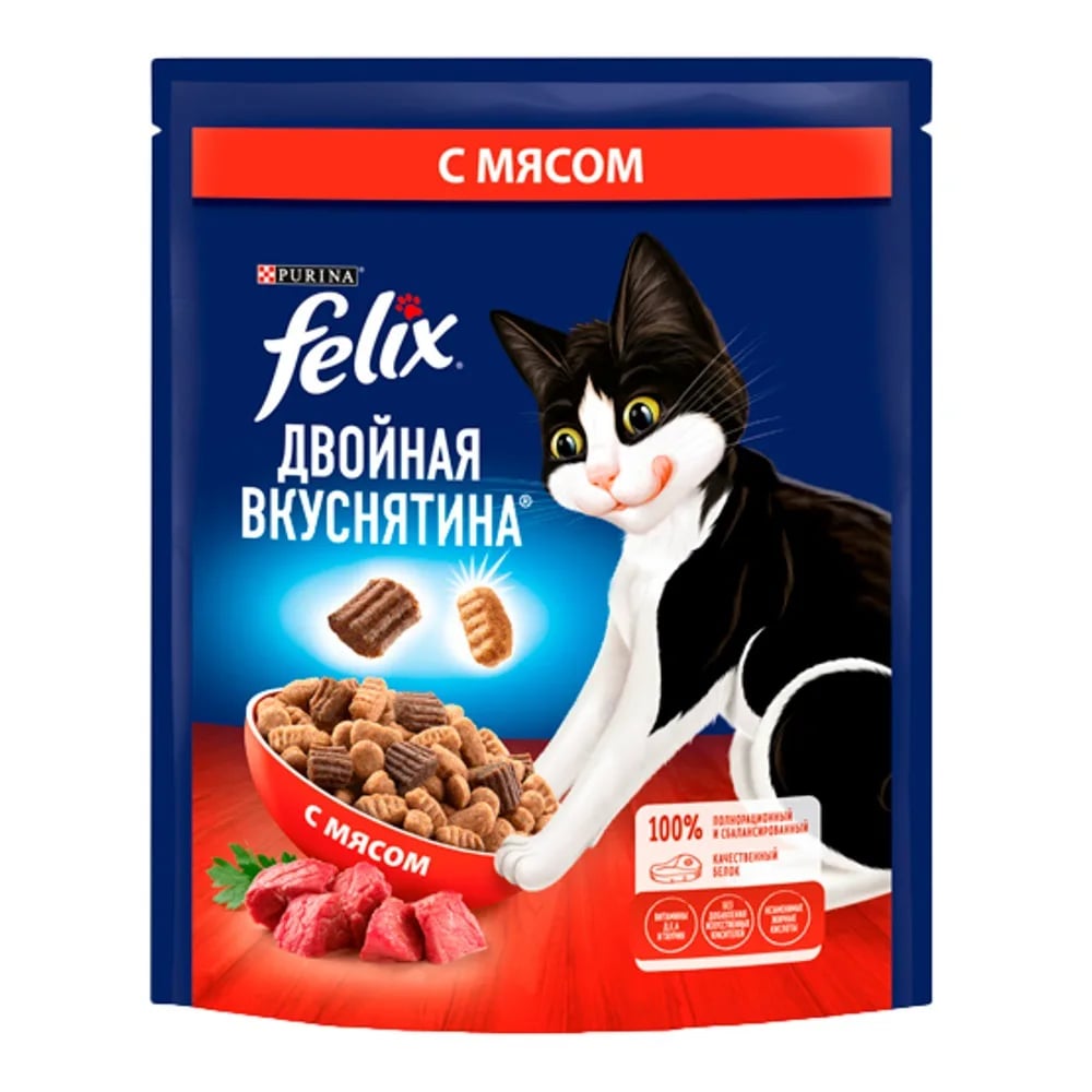 корм ФЕЛИКС 200г МЯСНОЕ ОБЪЕДЕНИЕ с мясом