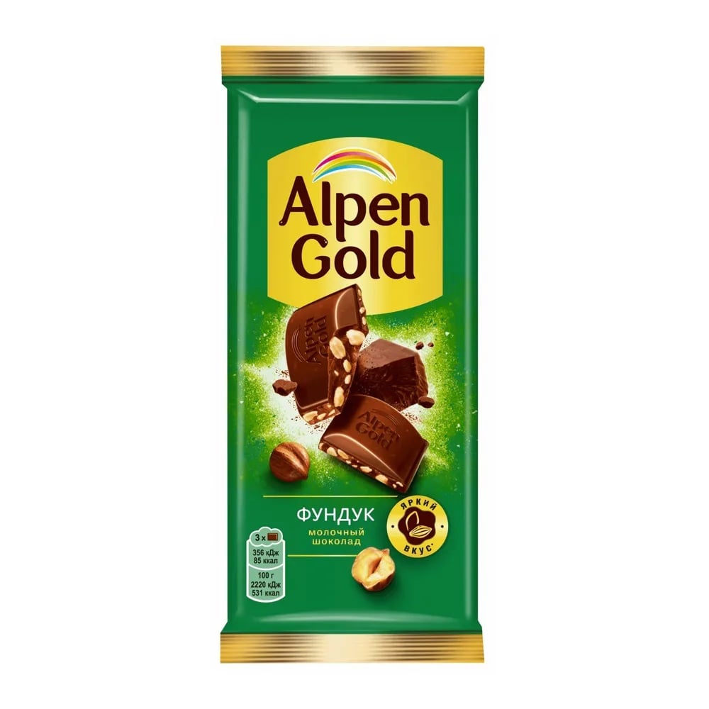 ALPEN GOLD шоколад 80г молочный фундук