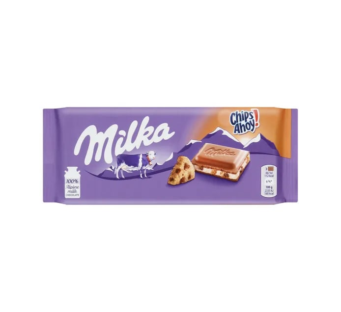 MILKA шоколад 100г молочный CHIPS AHOY